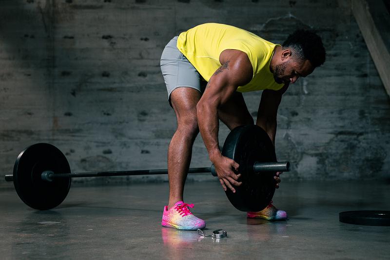 Nobull Neon Pink Glitch Men's Trainers Pink | USA Q1375M